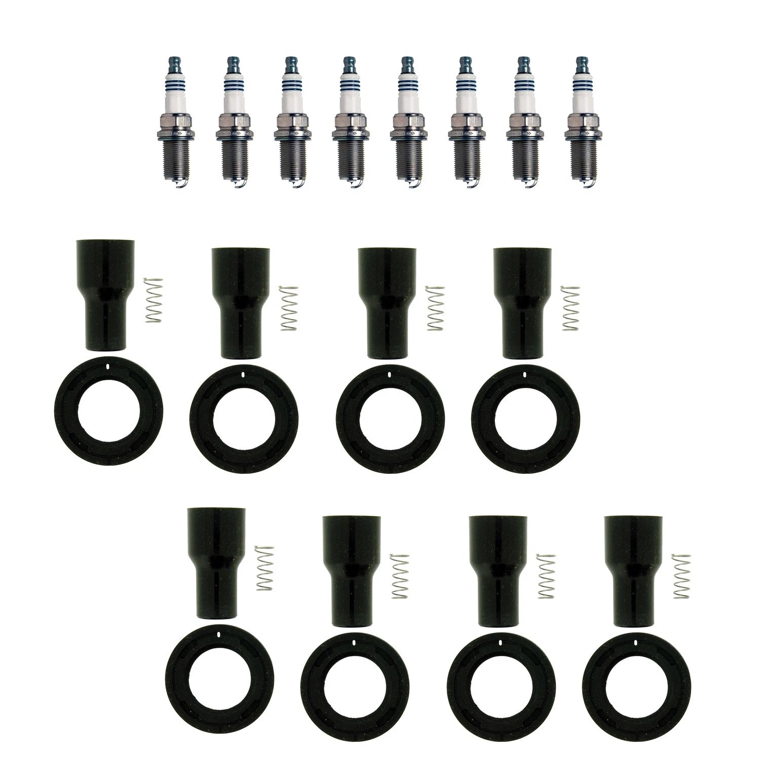 Set of 8 Denso Iridium Spark Plugs & NGK Coil Boots for GX460 LX570 Tundra V8