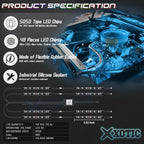 LED Engine Bay Light Strip RGB (8-Pack) for Dodge Charger Challenger (2015-2023)