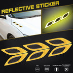 Yellow Carbon Fiber Pattern 3D PVC Night Reflect Vent Edge for Cars (2018–2024)
