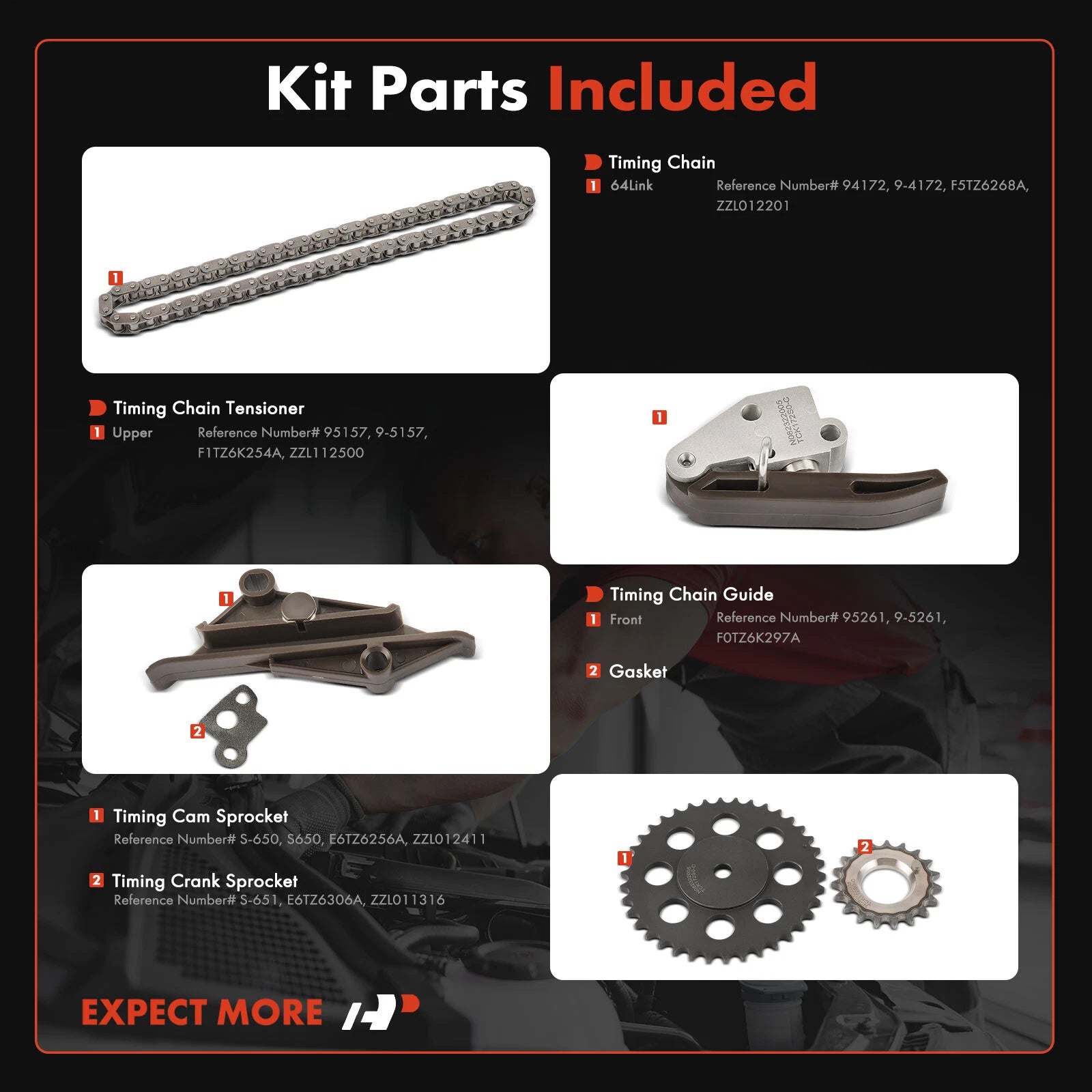 5X Timing Chain Kit for Mazda B4000 Ford Explorer (1991–1994) V6 4.0L