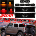 Set of 10 LED Cab Roof Light Marker for Hummer H2 (2003–2009) Smoked