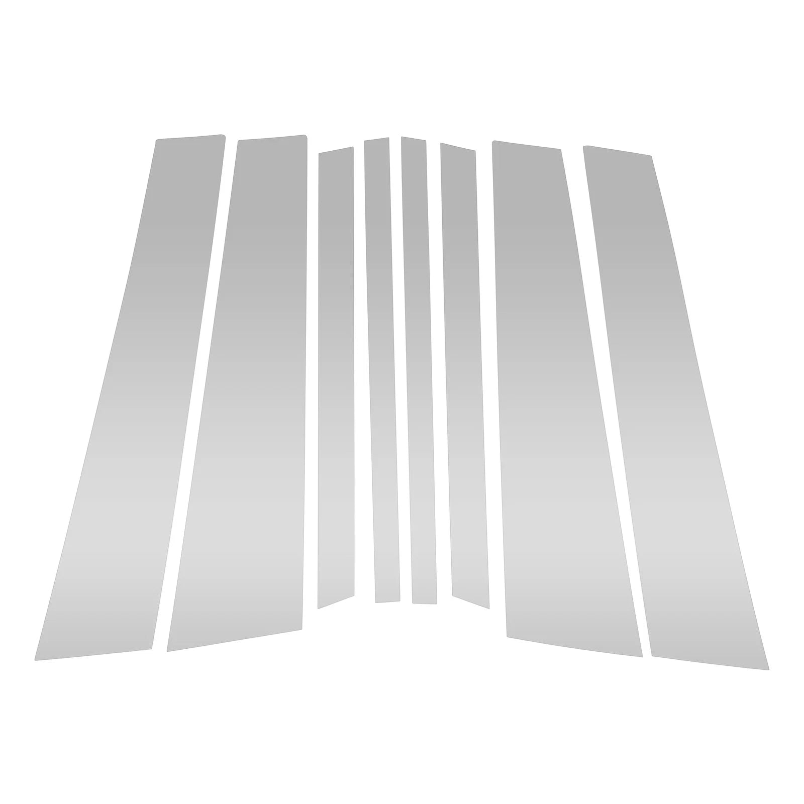 Set of 8 Door Pillar Window Trim for BMW X5 (2019–2023) Silver Tone