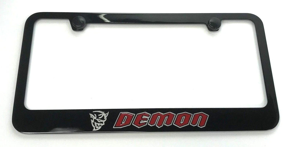 License Plate Frame for Dodge Demon (Black w Red and Silver Logo)