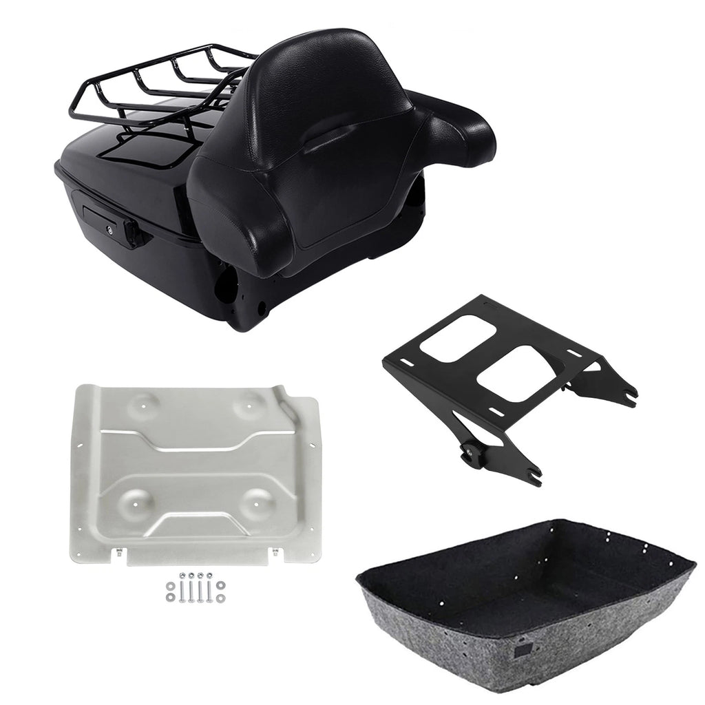 Trunk Backrest Pad Mount Rack Plate for Harley Touring Road Glide (2014–2026)