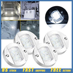 6 LEDs Round White Marine RV Boat Courtesy Lights for Various Models