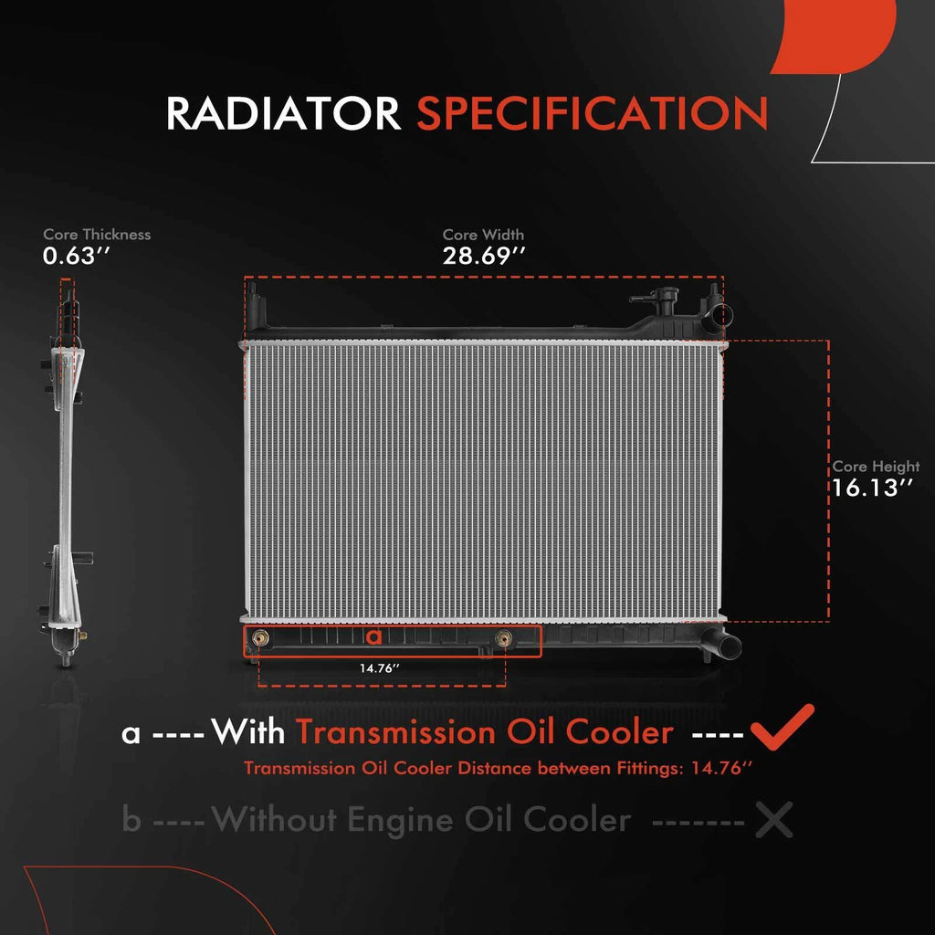 Radiator with Oil Cooler for Nissan Murano (2015–2023)