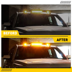 Smoked Amber LED Cab Roof Marker Lights for Chevy GMC Sierra (2002–2007)