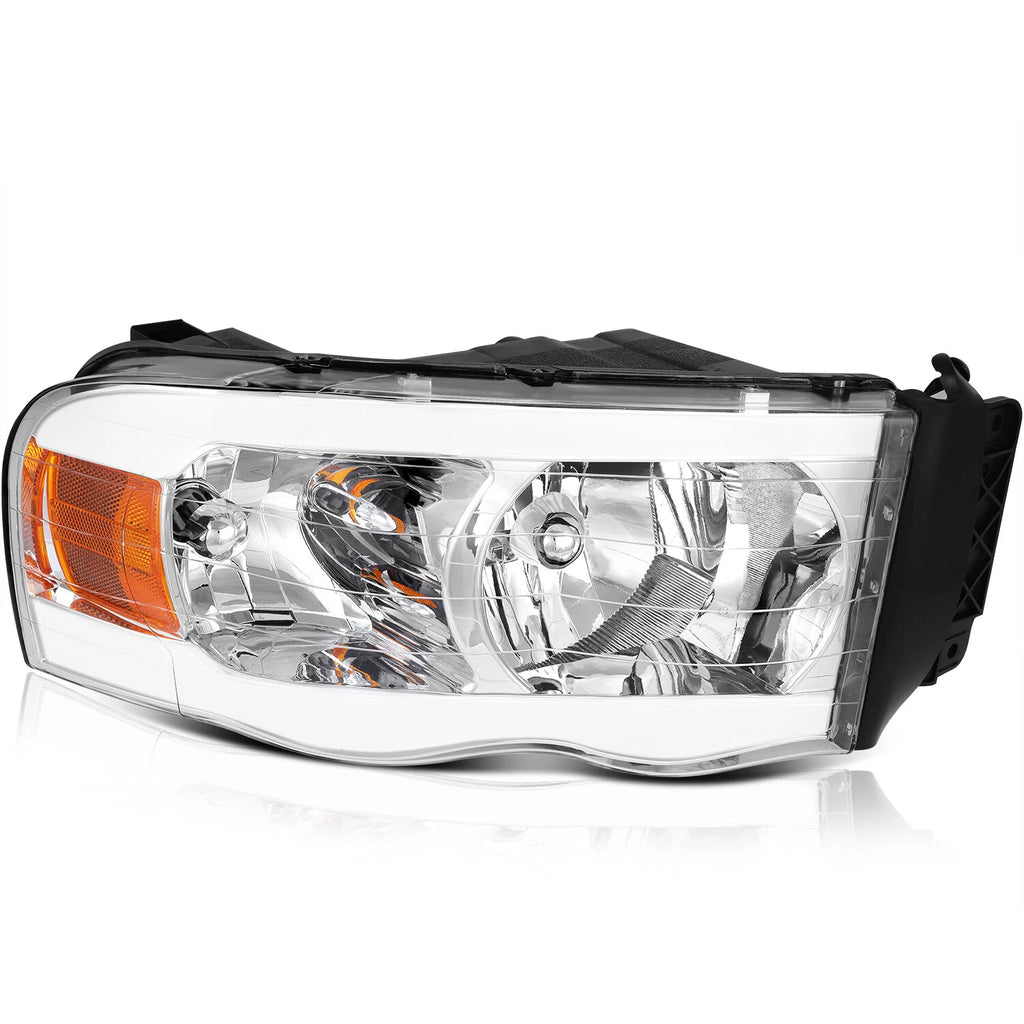 Switchback Sequential Chrome Headlights for Dodge Ram (2002–2005)