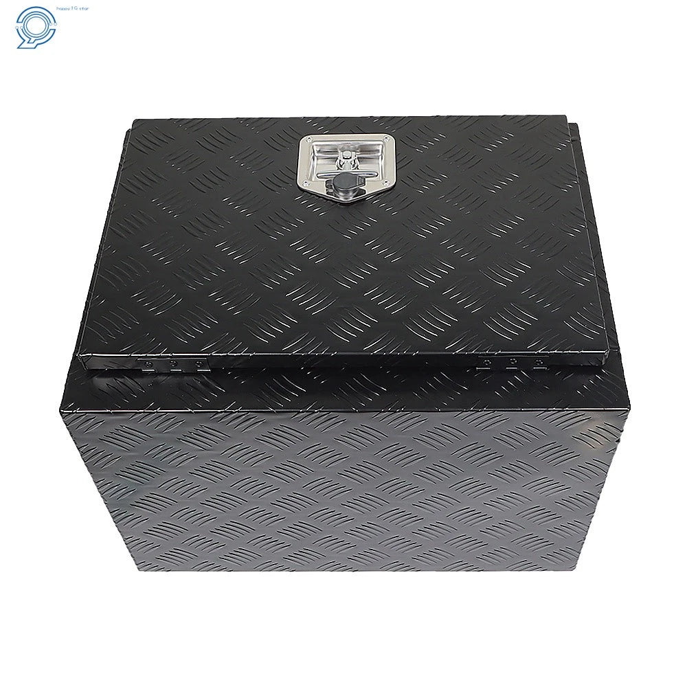 Underbody Tool Box for Flatbed Trailer Pickup (24 In, Black Aluminum)