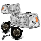 Chrome Housing Headlight, Amber Corner Side, Smoked Fog Switch for Ranger (2001–2003)