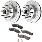 Brake Disc and Pad Kit for Ford F-250 (1995–1997) Cross-drilled