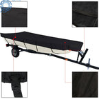 Waterproof Heavy Duty Towable Cover for Jon Boat (12ft–18ft) Black 600D