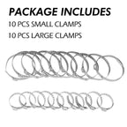 Set of 20 Adjustable CV Joint Boot Crimp Clamps Universal