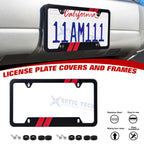 Stripe Slash License Plate Frame & Valve Stem Caps for Dodge (-)
