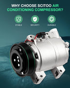 A/C Compressor with Clutches for Nissan Rogue 2008–2013 (2.5L L4, CO 11200C, 926004BB2A)