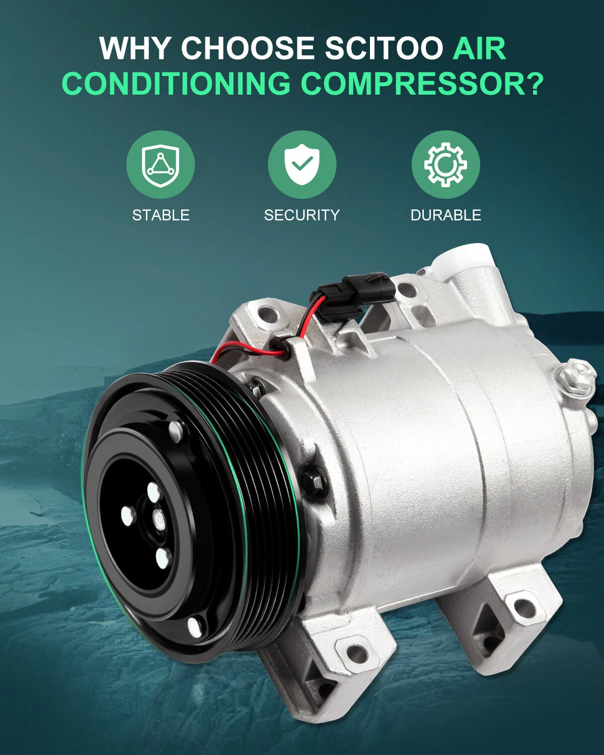 A/C Compressor with Clutches for Nissan Rogue 2008–2013 (2.5L L4, CO 11200C, 926004BB2A)