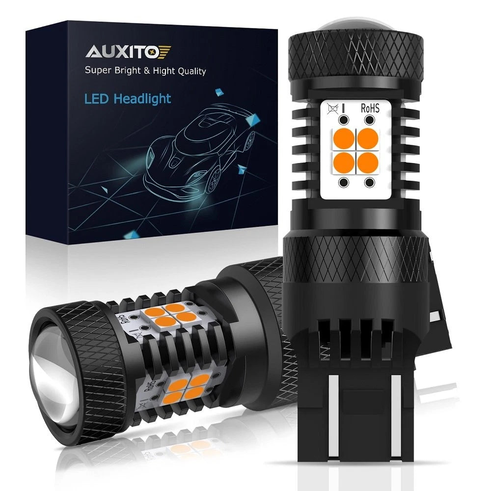 2X Amber LED Turn Signal Light for AUXITO 7443 7440 7444 (Error Free)