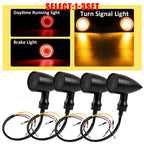 Set of 4 Black Motorcycle Bullet LED Turn Signal Lamps for Universal (2012–2023)