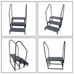 Heavy Duty Steel Mobile Home Steps for RV with Handrails (3 Tier)