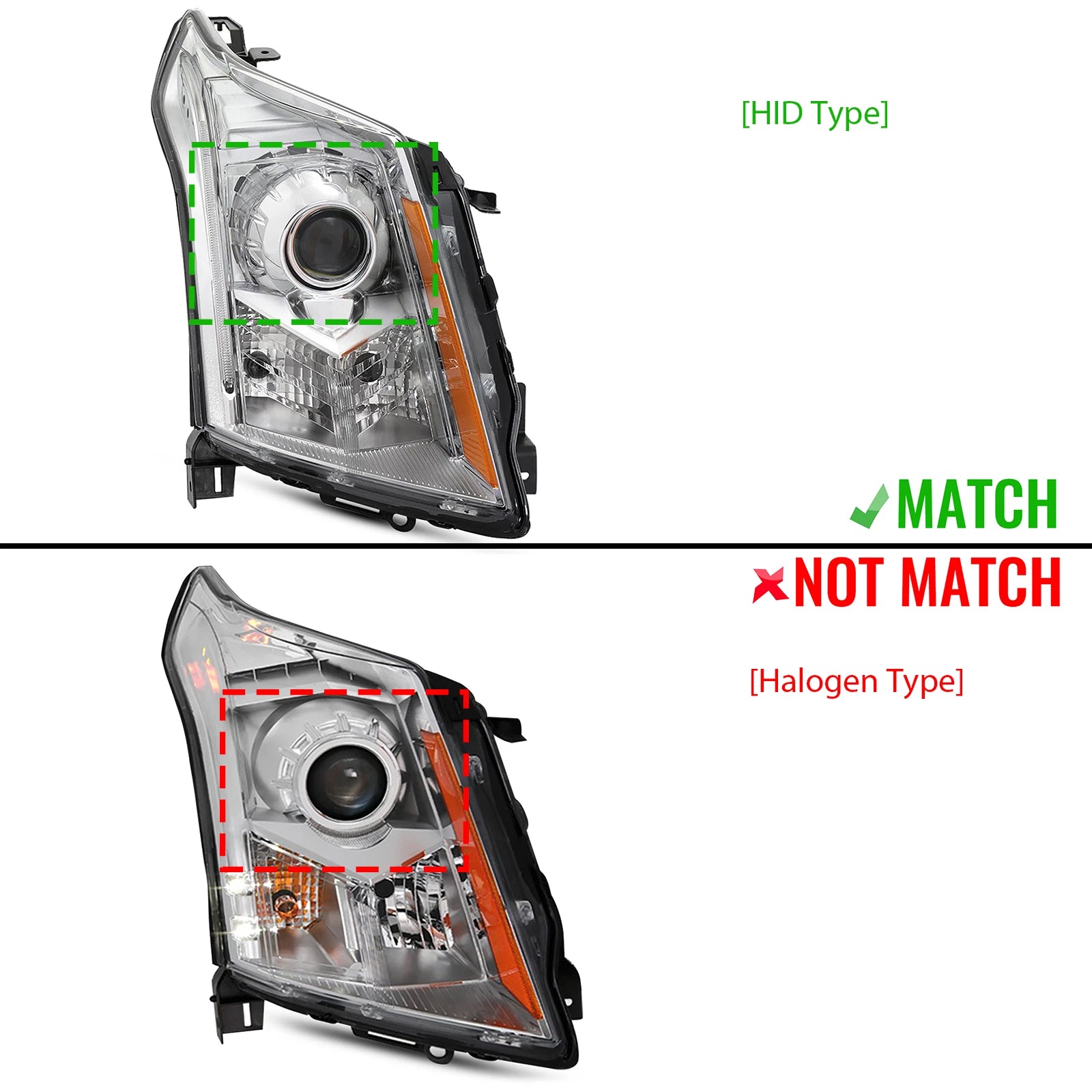 HID Headlight Assembly w/ AFS for Cadillac SRX (2010–2016)