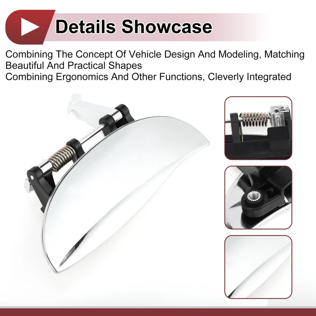 Car Exterior Door Handle for Hyundai Atos Rear Left (No. 8365002100) Silver Tone