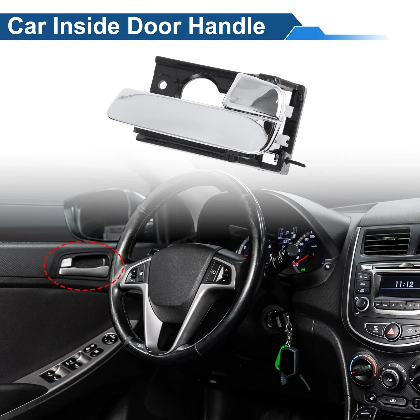 Rear Right Passenger Side Interior Door Handle for Kia Rio (2007–2011) No. 836201G000