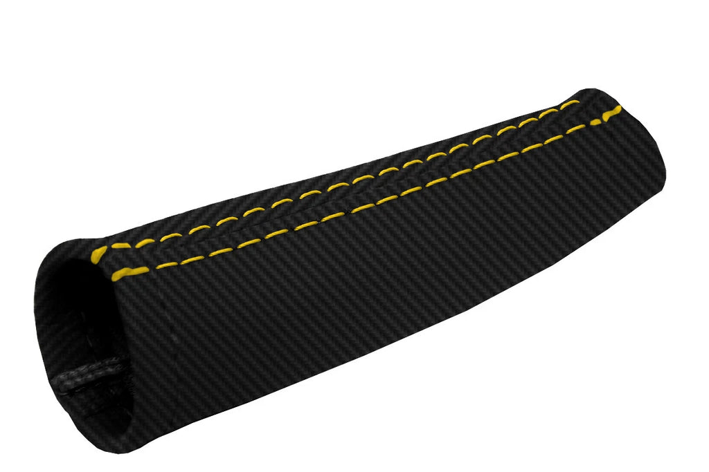 Carbon Fiber E Brake Cover for Nissan Skyline R33 (1993–1998) Yellow Stitch