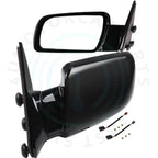 2X Black Manual Fold Side Mirrors for GMC Chevy Pickup Truck (1988–1998)