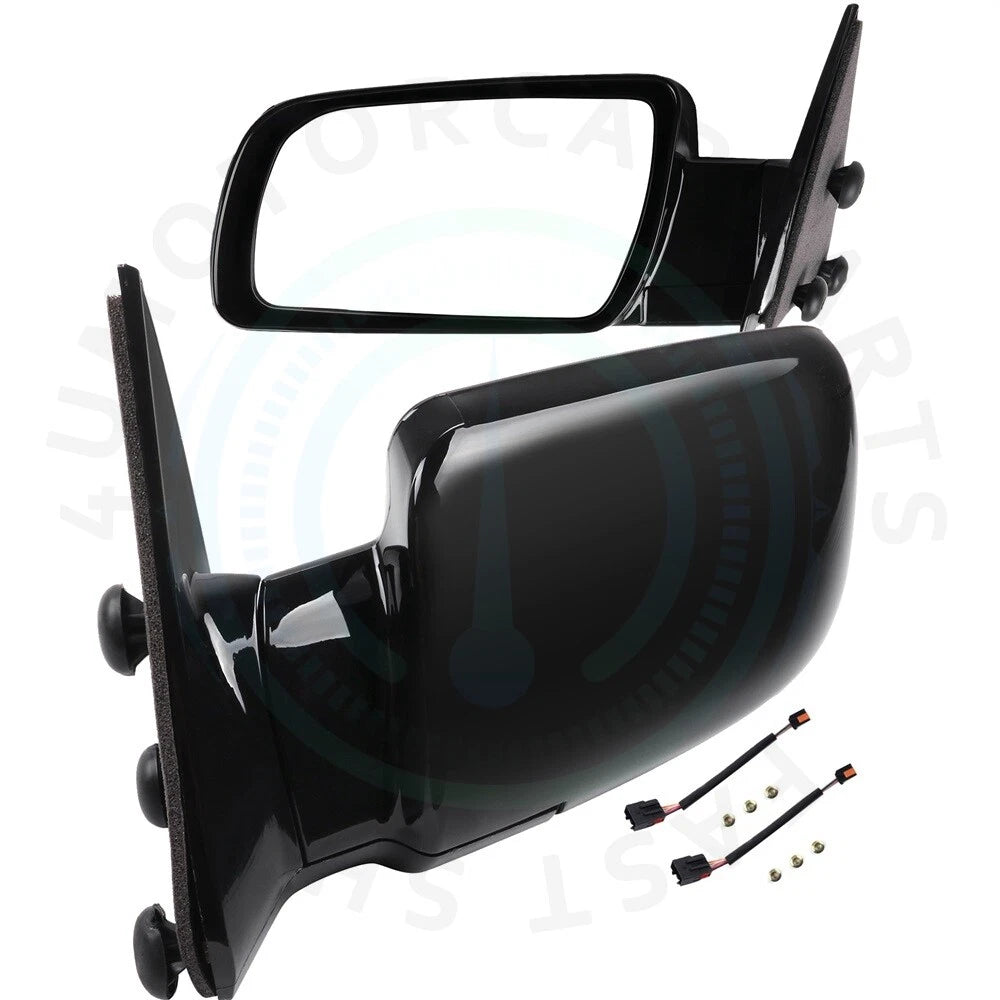2X Black Manual Fold Side Mirrors for GMC Chevy Pickup Truck (1988–1998)