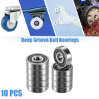 Set of 10 6200-2RS Deep Groove Ball Bearings for Auto (10x30x9mm)