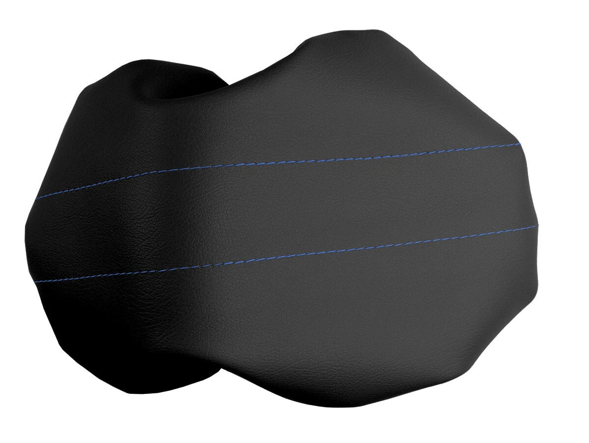 Leather Console Lid Pull Over Cover for Ford Expedition (1997–2002) Blue Stitch