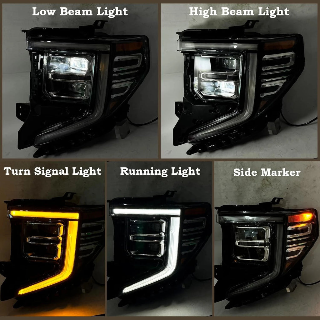 Full LED Headlights Pair for GMC Sierra 1500 (2022–2025)