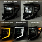 Full LED Headlights Pair for GMC Sierra 1500 (2022–2025)