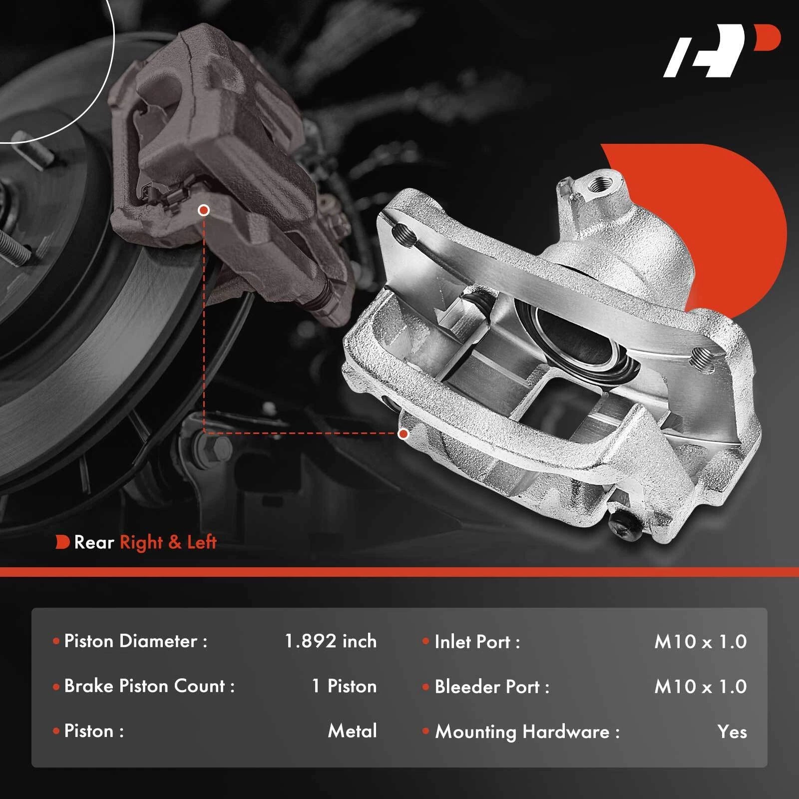 Rear Left Brake Caliper with Bracket for Toyota 4Runner Sequoia (2010-2020)