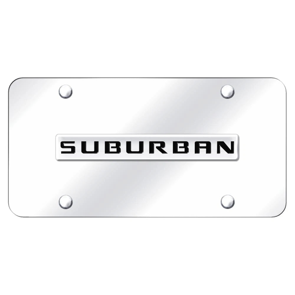 Chrome Name on Chrome License Plate - Officially Licensed for Chevrolet Suburban