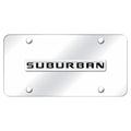 Chrome Name on Chrome License Plate - Officially Licensed for Chevrolet Suburban