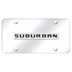 Chrome Name on Chrome License Plate - Officially Licensed for Chevrolet Suburban