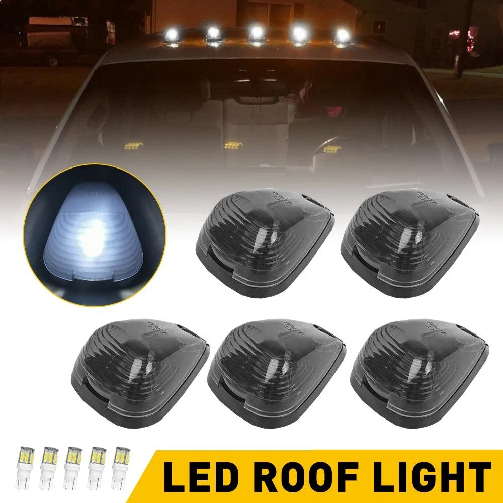 Set of 5 Smoke LED Cab Marker Roof Lights for Ford F150 F250 F350 F450 (1999–2016)
