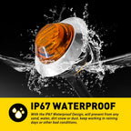 Set of 2 Amber Strobe Marker Lights for Vehicles (12V 24V)