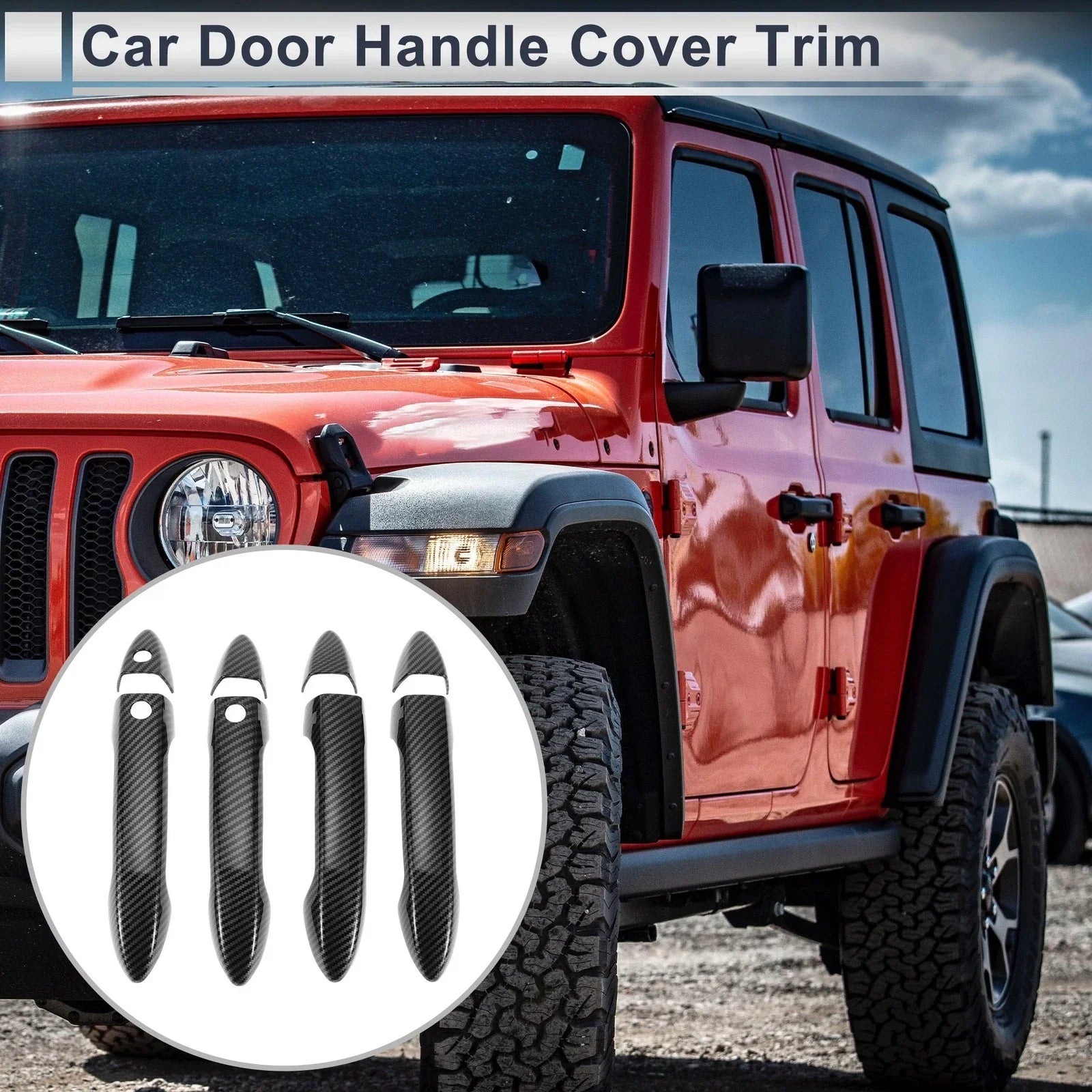 Door Handle Cover for Honda Accord (2018-2023) - Carbon Fiber Black