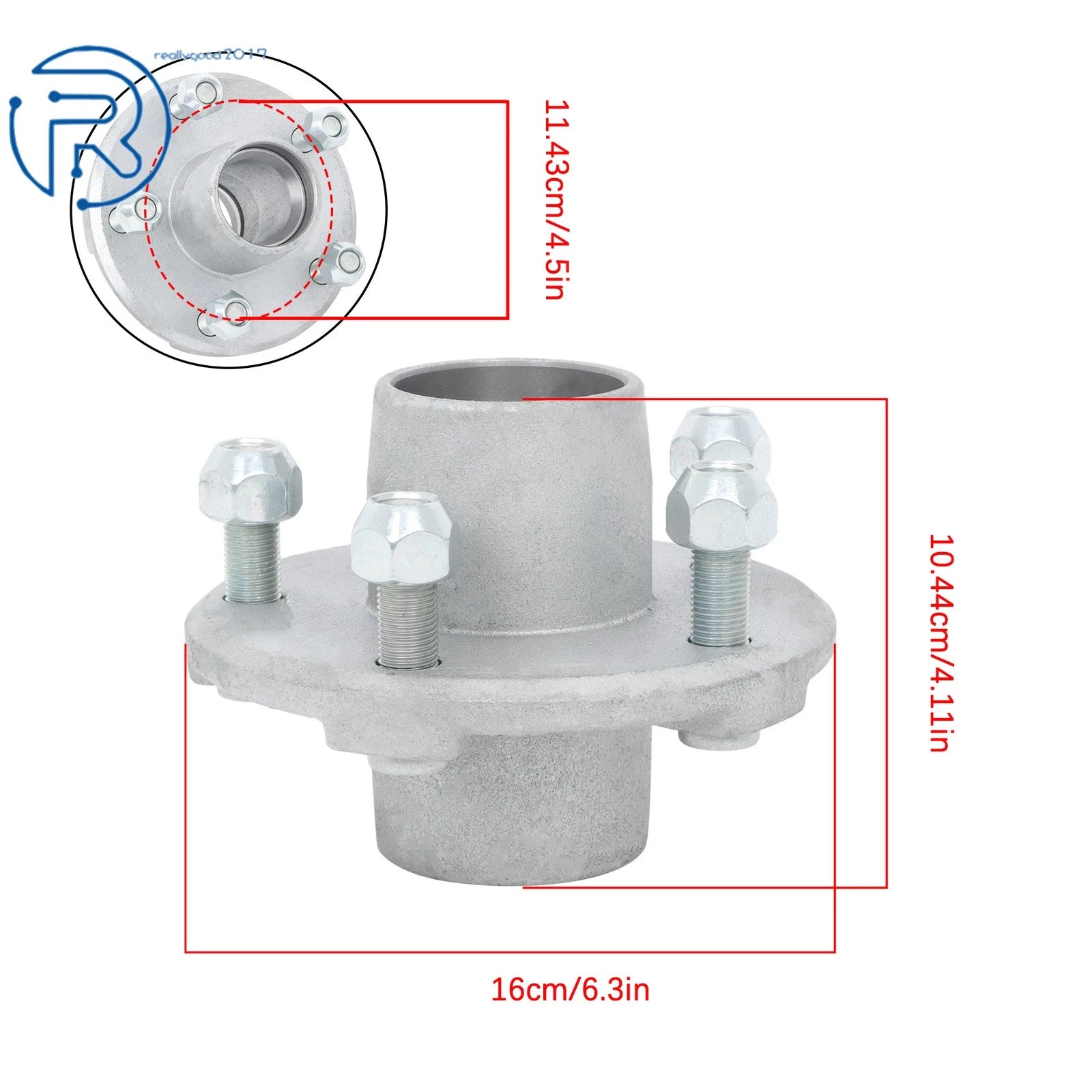 Idler Hub Kit with 1 Inch Bearings for Boat Trailer (2000)