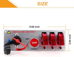 5in1 Ignition Switch Panel for Universal Vehicles (12V) - Red LED Toggle
