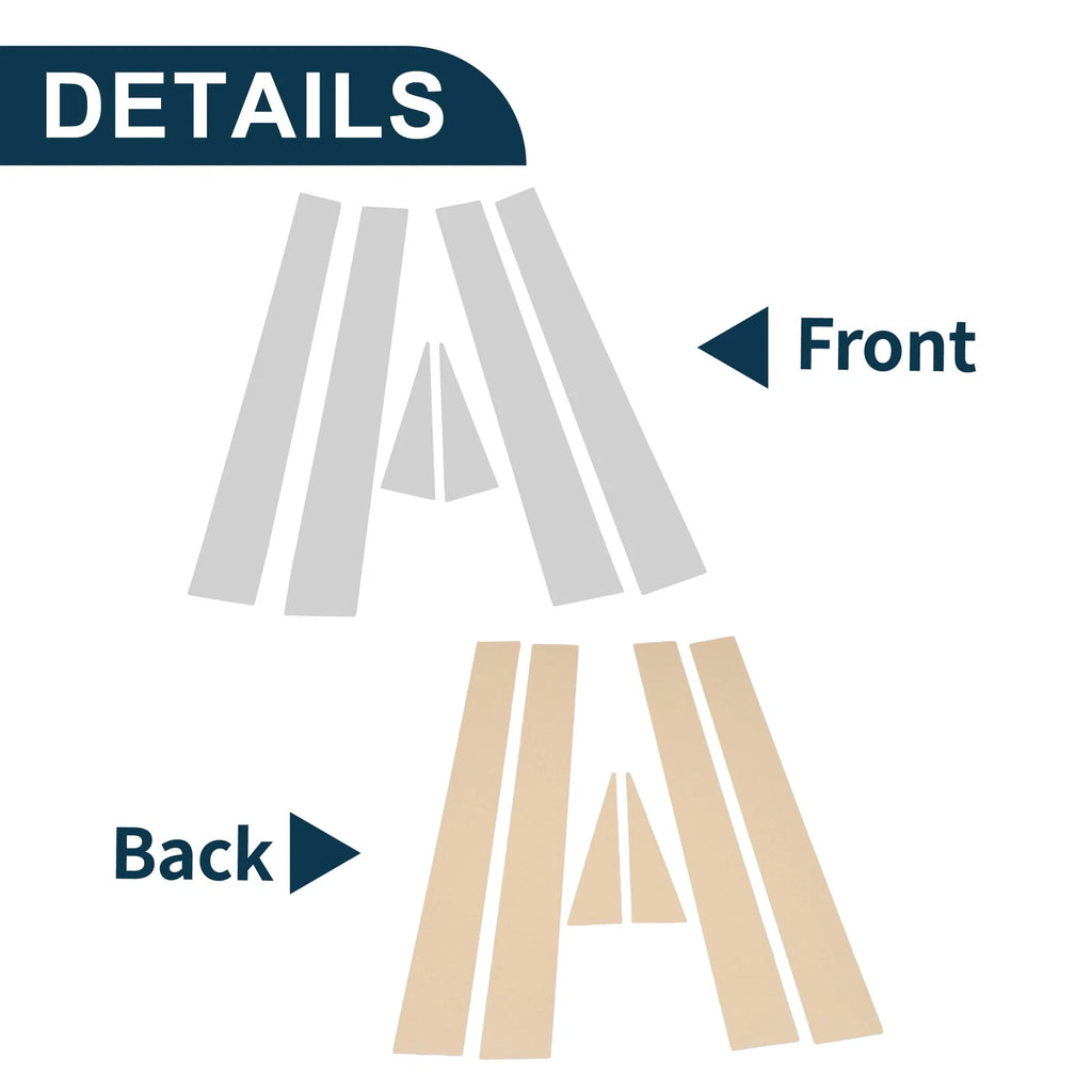 Set of 6 Door Pillar Window Trim for Toyota Sienna (2002–2009) Chrome