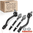 Set of 4 Front Inner Outer Tie Rods for Hyundai Accent Kia Rio (2012–2017)
