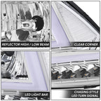 Chrome U-LED DRL Sequential Turn Signal Headlights for RAM 1500 (2009–2024)