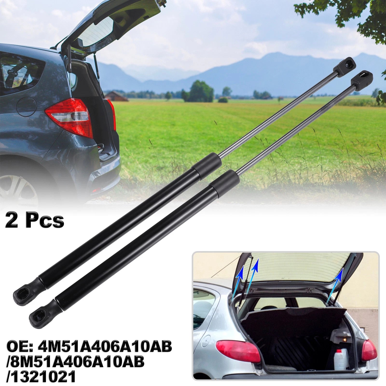 2X Rear Hatch Liftgate Gas Struts for Ford Focus II (2005–2011)