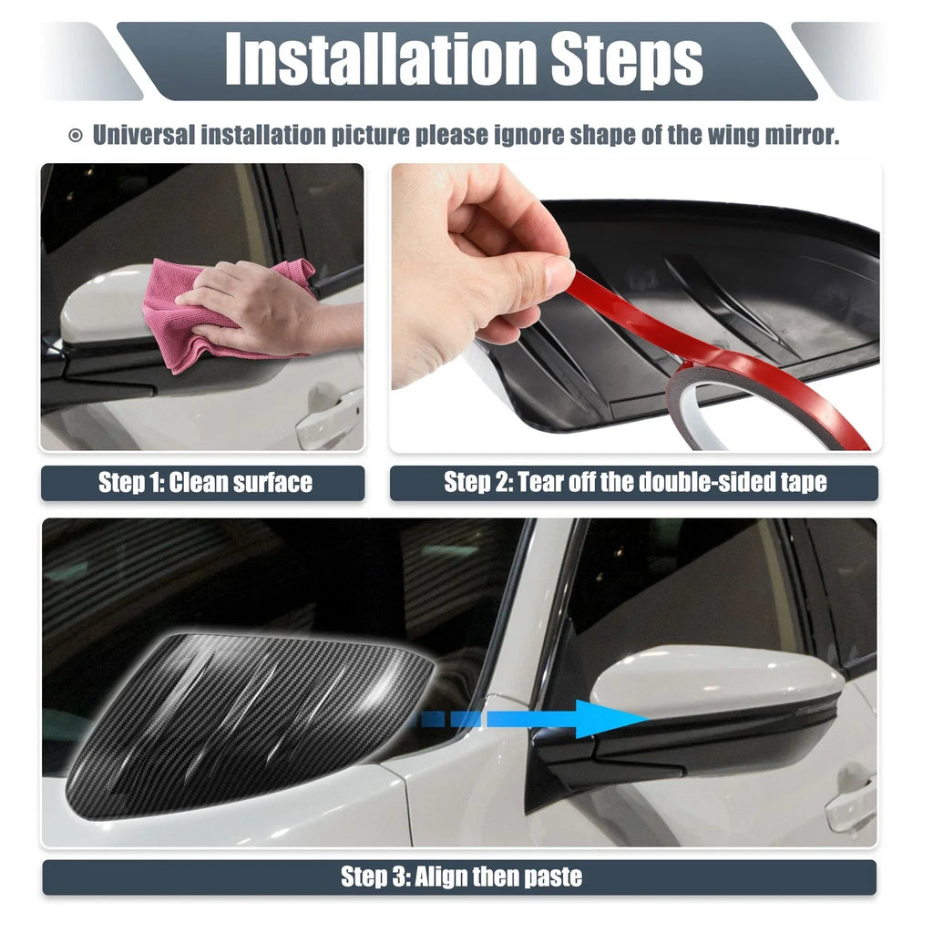 1 Pair Carbon Fiber Pattern Mirror Cover Overlay for BMW X3 G01 / iX3 G08