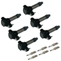 Set of 6 Ignition Coils & Iridium Spark Plugs for Cadillac GMC Chevy Buick