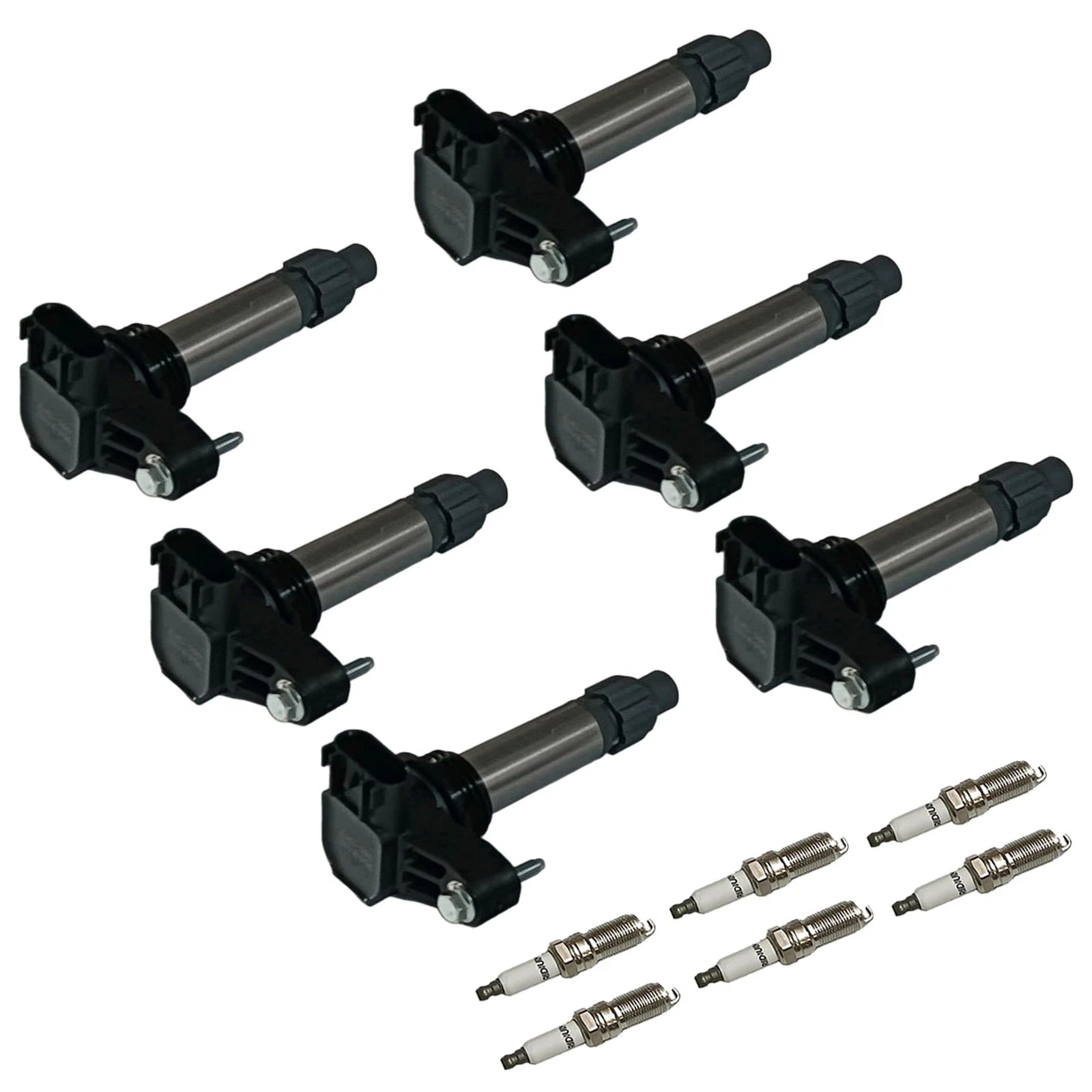 Set of 6 Ignition Coils & Iridium Spark Plugs for Cadillac GMC Chevy Buick