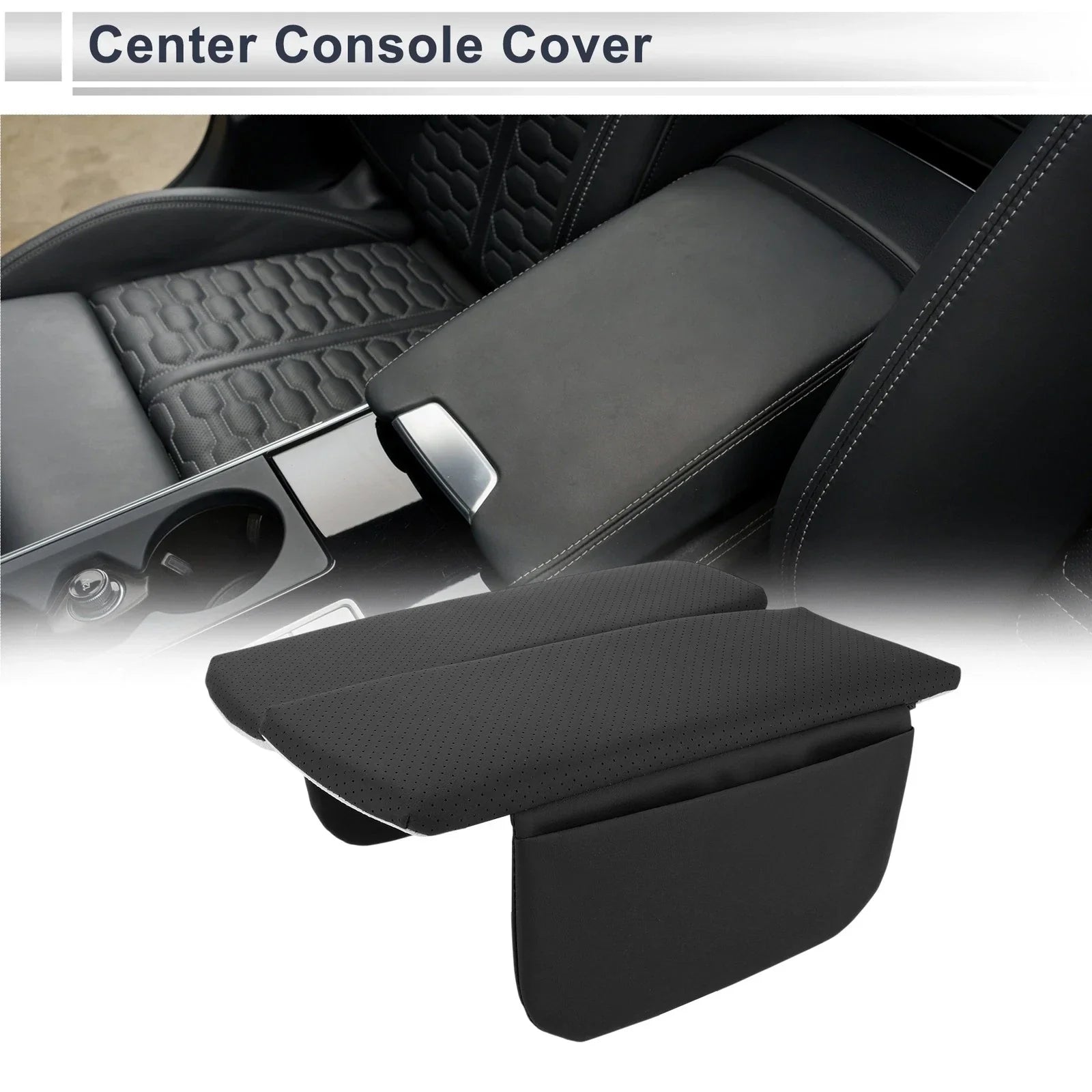 Center Console Cover Black with Storage Bag - 1 Set for BMW X5 (2019 - 2024)